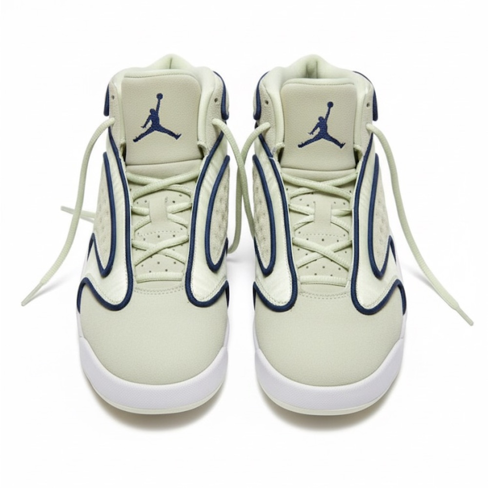 Jordan High-Top Sneakers in Cream and Navy